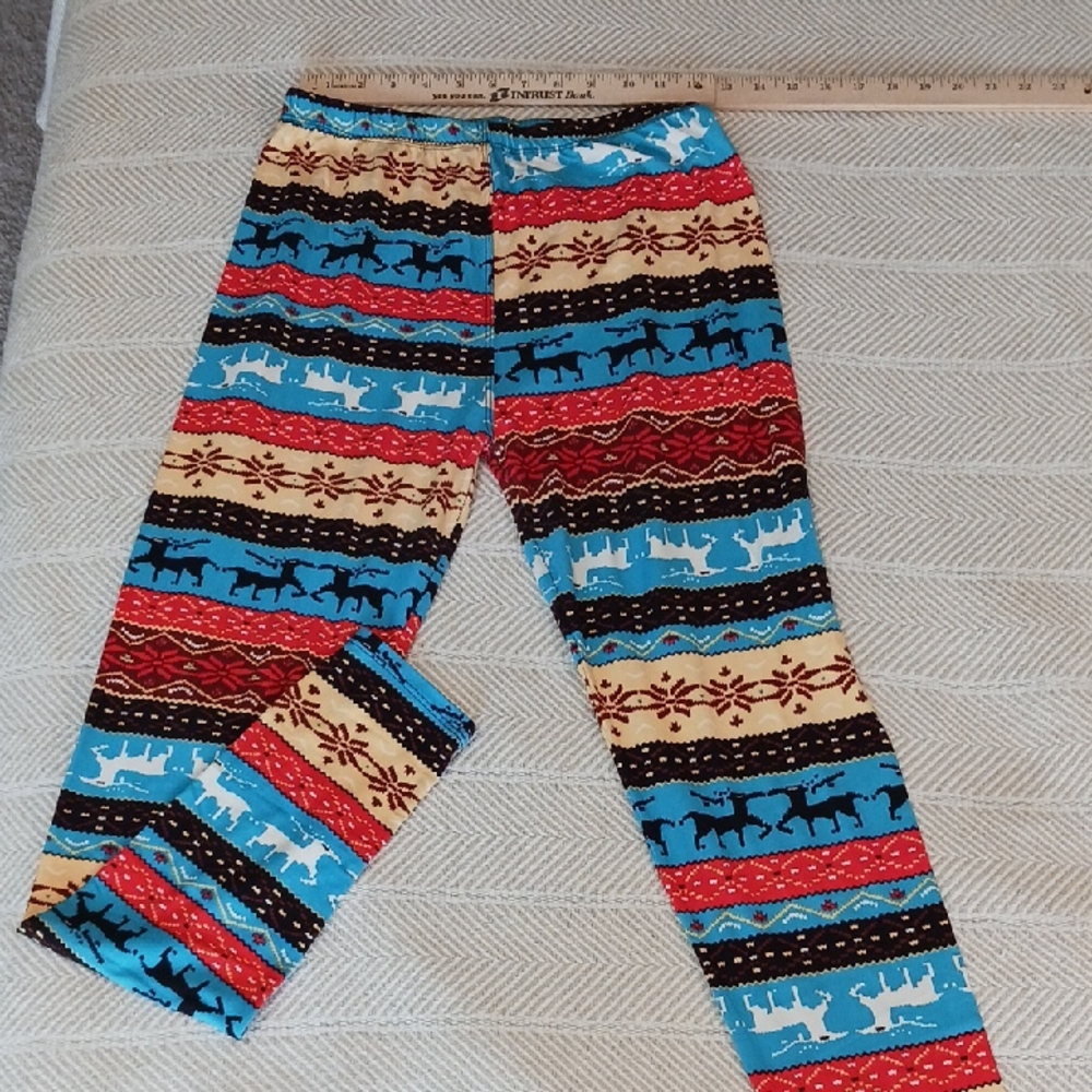 Eve Red and Blue Nordic Pattern Leggings